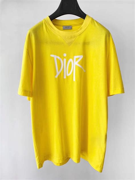 christian dior t shirt yellow|christian dior scoop neck shirt.